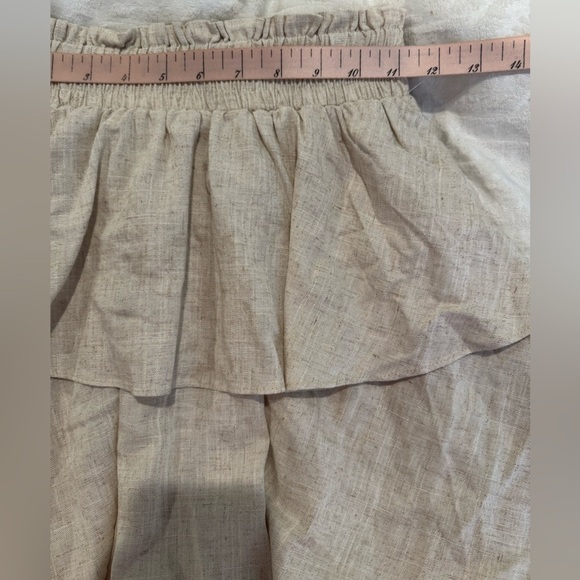Princess Polly Beige Greta Linen Tierd Blend Mini Skirt - Picture 4 of 7